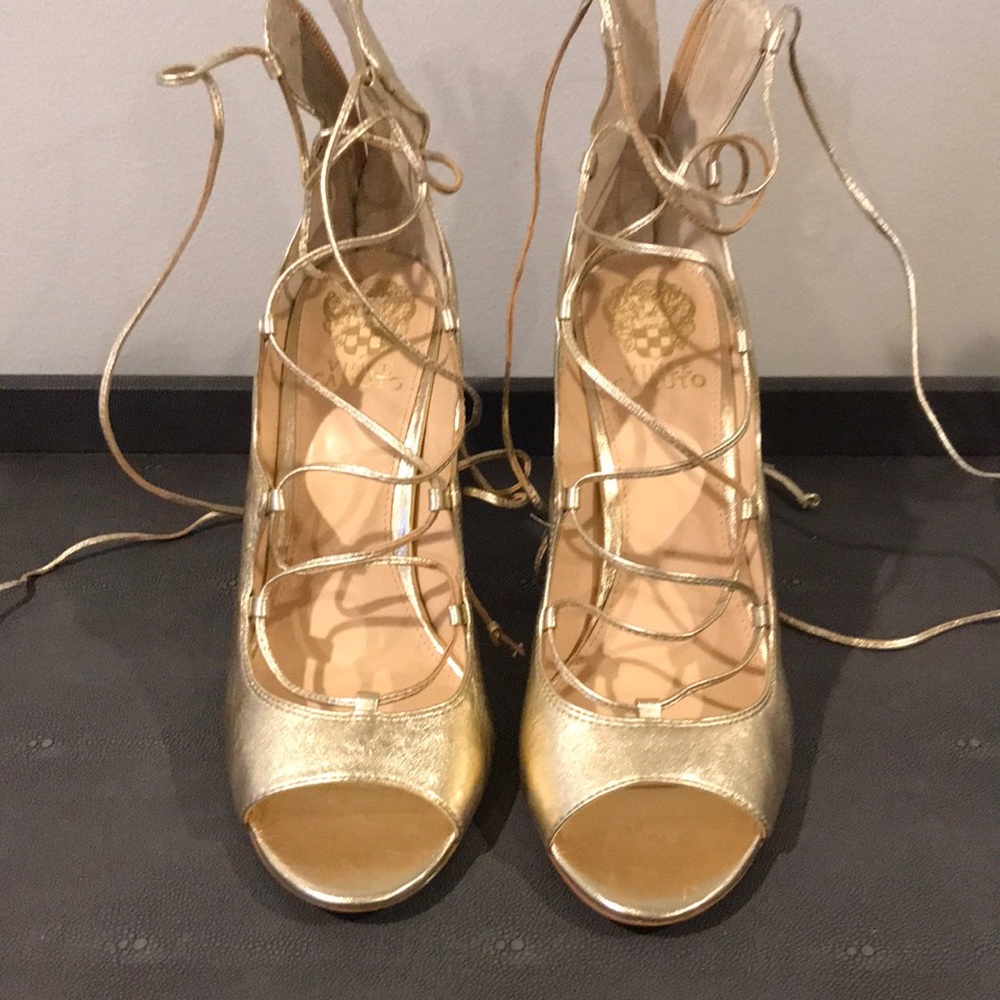 Vince Camuto gold shoes